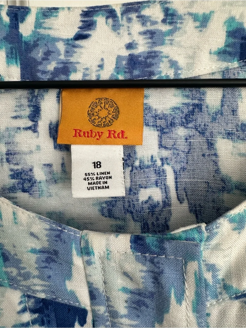 Ruby Rd. Blue & White Zip-Front Top - Picture 3 of 12